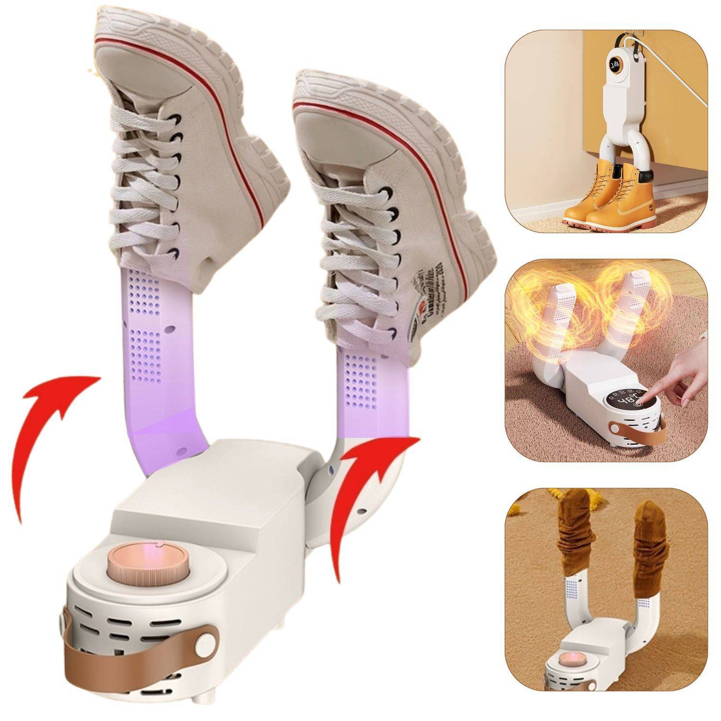 Secador de zapatos portátil con luz UV