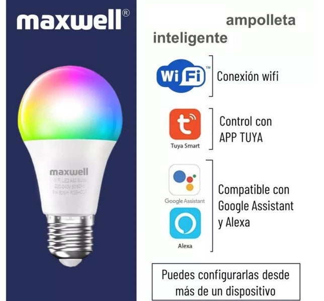 Ampolleta Inteligente Maxwell Wifi